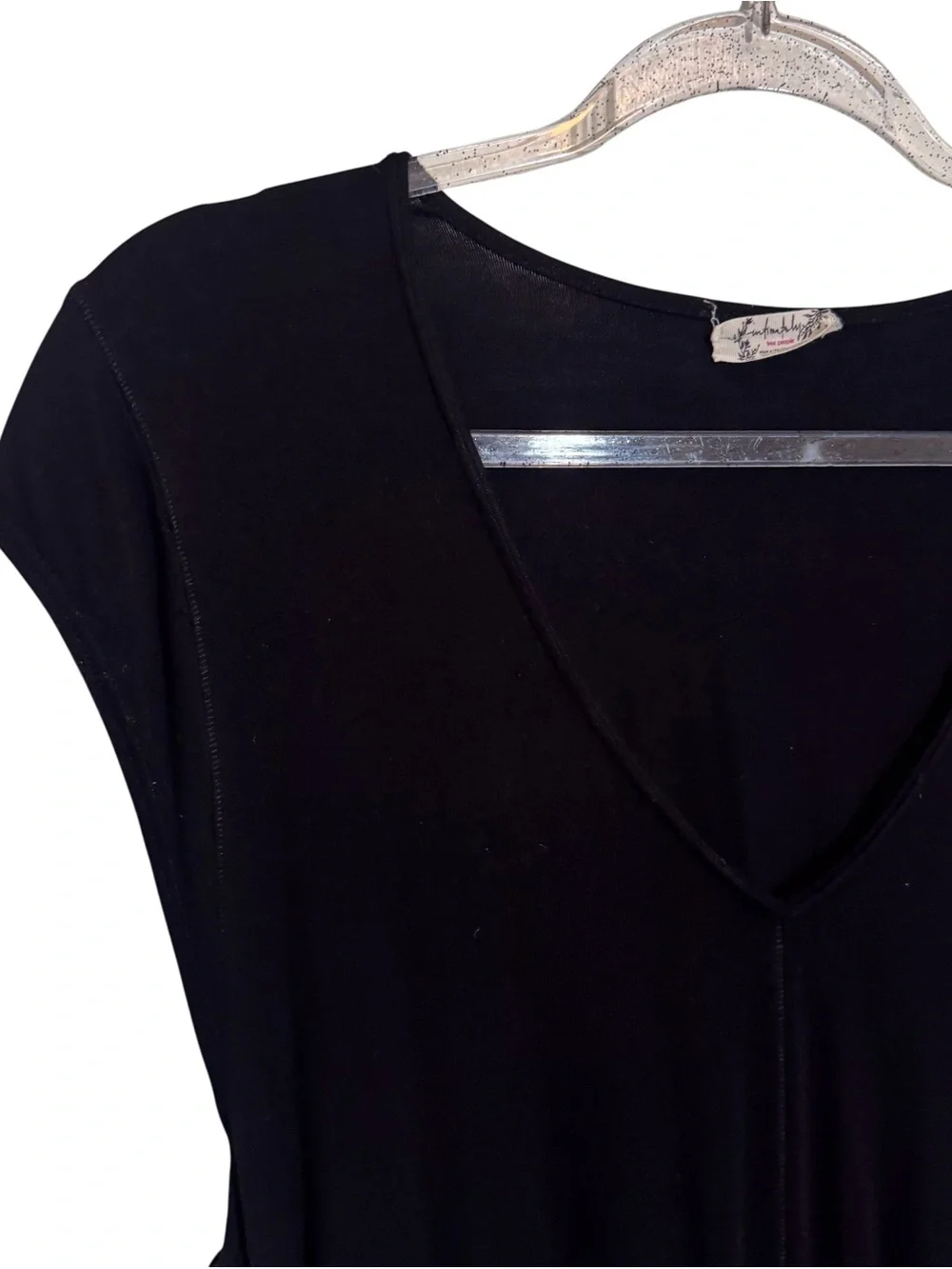 Intimately Free People Medium Black Casual Bodysuit Lounge Short Sleeve Stretchy